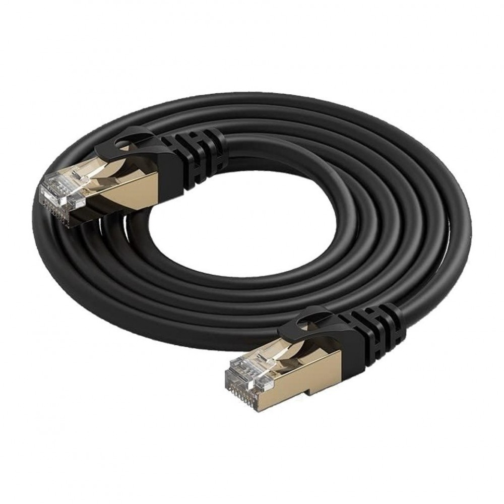 Cat8 Ethernet Kablosu 10 Metre 10 Gigabit/s 600 Mhz Premium RJ45 Metal Zırhlı Konnektör
