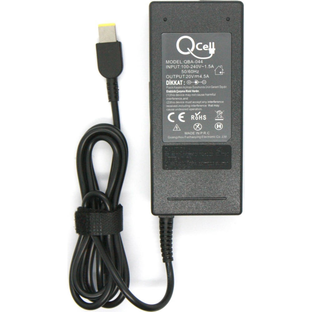 Qcell Lenovo Şarj Aleti Notebook USB Pin Uç Kare Uç 20V 4.5A Muadil Adaptör